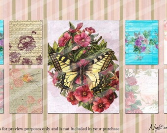 2.5x3.5 ATC Size Printable Vintage Inspired Collage Sheet, Instant Download - #Vin1ATCS07