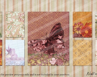 2.5x3.5 ATC Size Printable Vintage Inspired Collage Sheet, Instant Download - #Vin1ATCS01