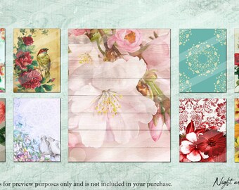 2.5x3.5 ATC Size Printable Vintage Inspired Collage Sheet, Instant Download - #Vin1ATCS05