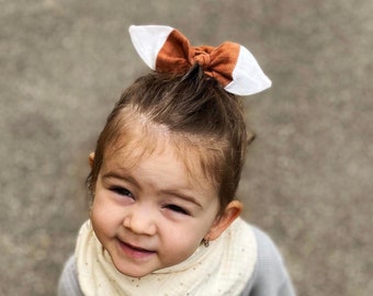 Small linen hair scrunchie  - Fox ponytail holder