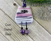 Glass Cat Ornament, Kitty Ornament, Fused Glass, Tree Decoration, Christmas Ornament, Cat Lover Gift, Cat Lady, Pink Cat, Funny Ornament