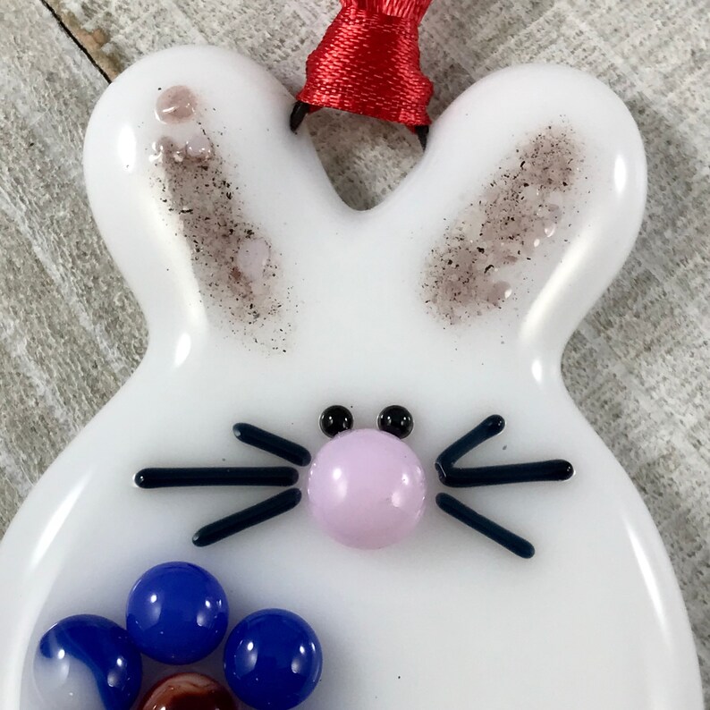 Little Bunny Ornament Rabbit White Bunny Glass Ornament Etsy