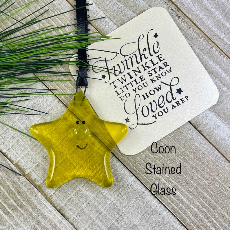 Fused Glass Star Suncatcher with Card Twinkle Twinkle Poem Etsy