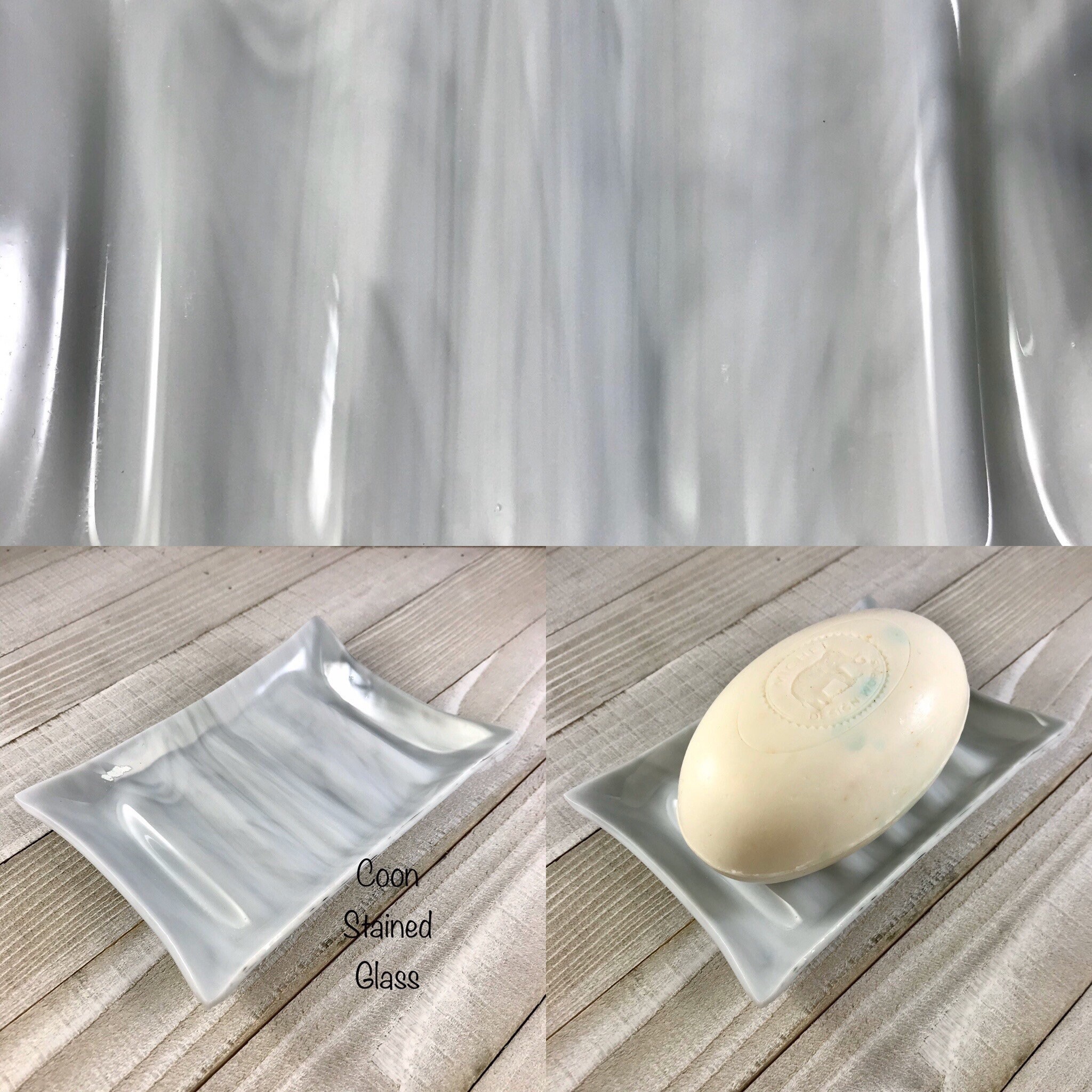 Large Soap Dish Gray Glass Dish Bar Soap Decorative Tray Etsy