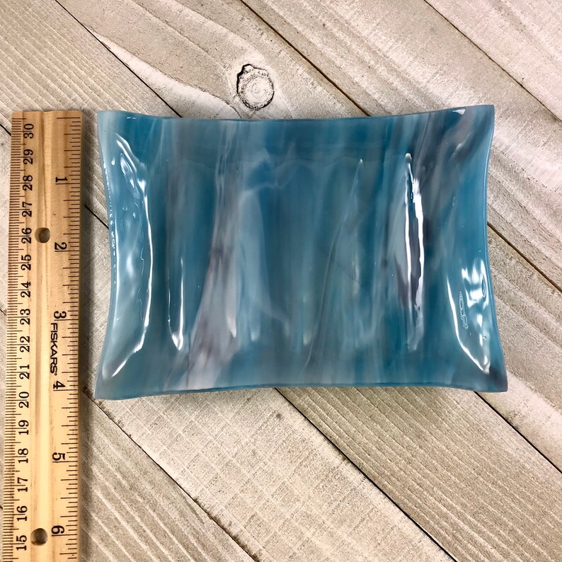 Large Soap Dish Blue and Purple Glass Dish Bar Soap Etsy