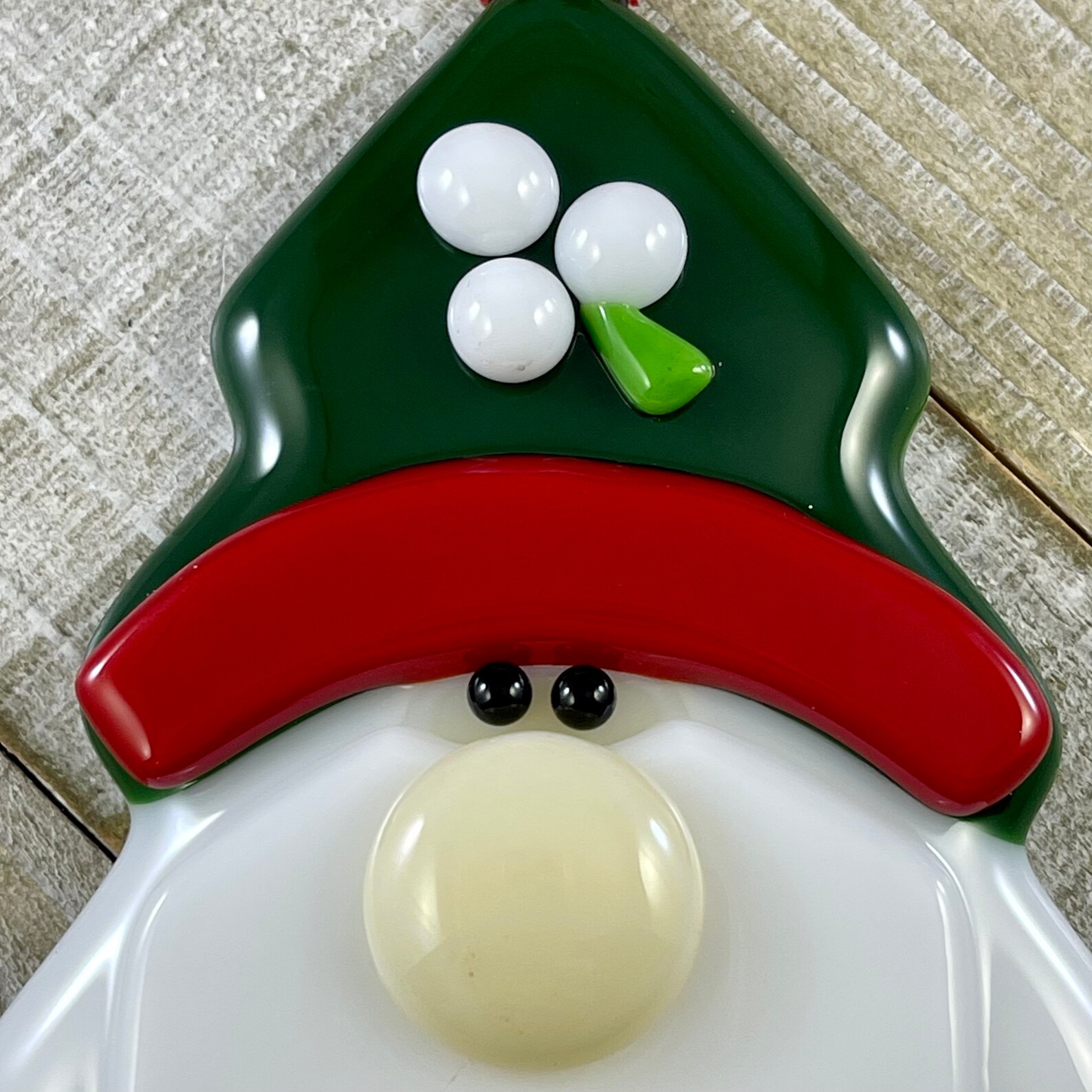 Tree Gnome Ornament Fused Glass Gnome Ornament Christmas Etsy