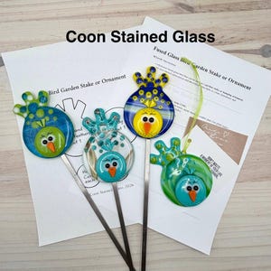 Fusing Glas Vogel Gartenstecker Muster - PDF Download (Hobby & Kommerzielle Nutzung)