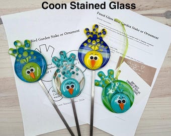 Patroon voor tuinpaal of ornament van gesmolten glas voor vogels – pdf-download (hobby en commercieel gebruik)