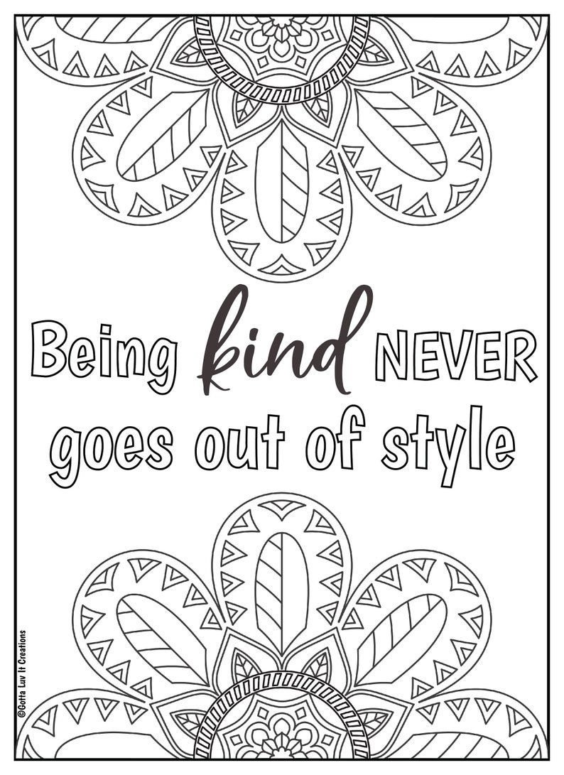 10 mandala motivational coloring pages 2 etsy