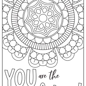 10 Mandala Motivational Coloring Pages #2 - Etsy