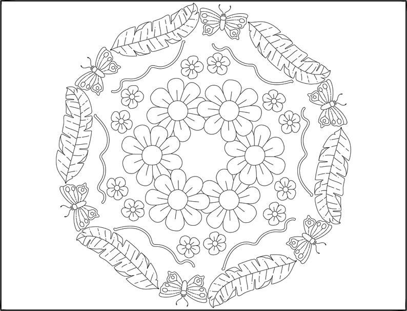 Mandala Coloring Pages 10 Spring Designs - Etsy