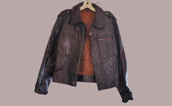 VTG Leather Jacket German C1960s ? Motorcycle Biker Style