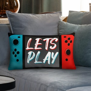 Video Game Pillow, Game Room Decor, Switch Controller Pillow, Gift for Gamer, Video Game Gift, Gift for Kids, Game Room Pillow