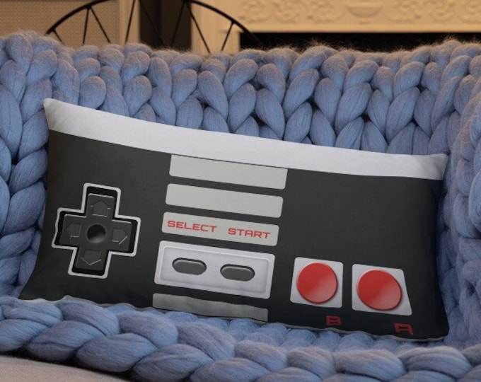 Video Game Pillow, Gift for Gamer, Video Game Gift, Controller Pillow, Retro Video Games, Game Controller Pillow, Game Room Decor
