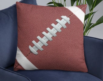 Football Pillow, Sports Throw Pillow, Football Decorative Pillow, Sports Cushion, Kid's Pillow, Kid's Room Decor, Game Room, Football Decor