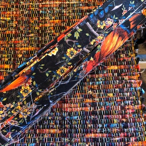 Handwoven Runner, Dresser Scarf, made on 100 year old Loom, Rooster, Floral HotPad, Whimsical Cotton Durable Reversible Washable