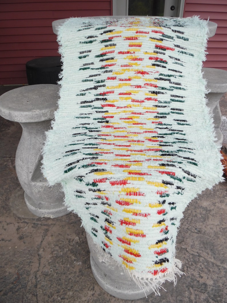 Handwoven Rug Made From Wool Selvedges, Washable, Durable, Reversible