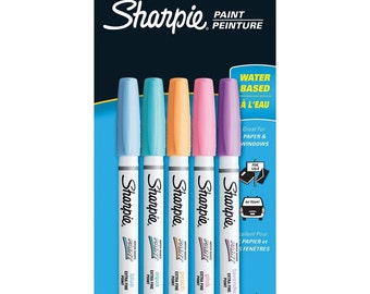 5 Sharpie Paint Markers Pastel - Paint Pens, Extra Fine Point, Water Based | Pastel Colored, Extra Fine Tip Sharpie Paint Pens, Marker Pens