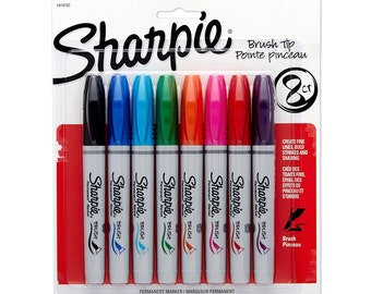 8 Sharpie Brush Tip Markers | Sharpie Markers, Brush Tipped Sharpies, Color Marker, Colored Markers, Permanent, Colors, Brush Markers