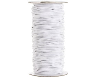Elastic Cord - 2mm, White, 72 Yards | White Elastic Cording | 2 mm Elastic Stretch Cord by Darice