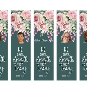 Marcador digital personalizado con nombre, foto e imagen para grupos de estudio, ideal como regalo para la iglesia, para animar a otros y para compartir con las Escrituras.