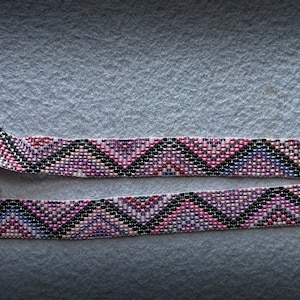 hand beaded hat band - pinks