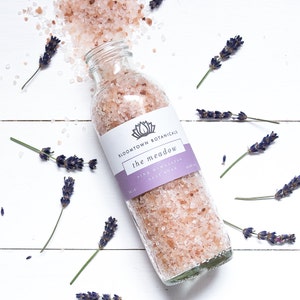 Lavender Bath Salts - Pink Himalayan Salts & Lavender, Rose Geranium Essentials Oils