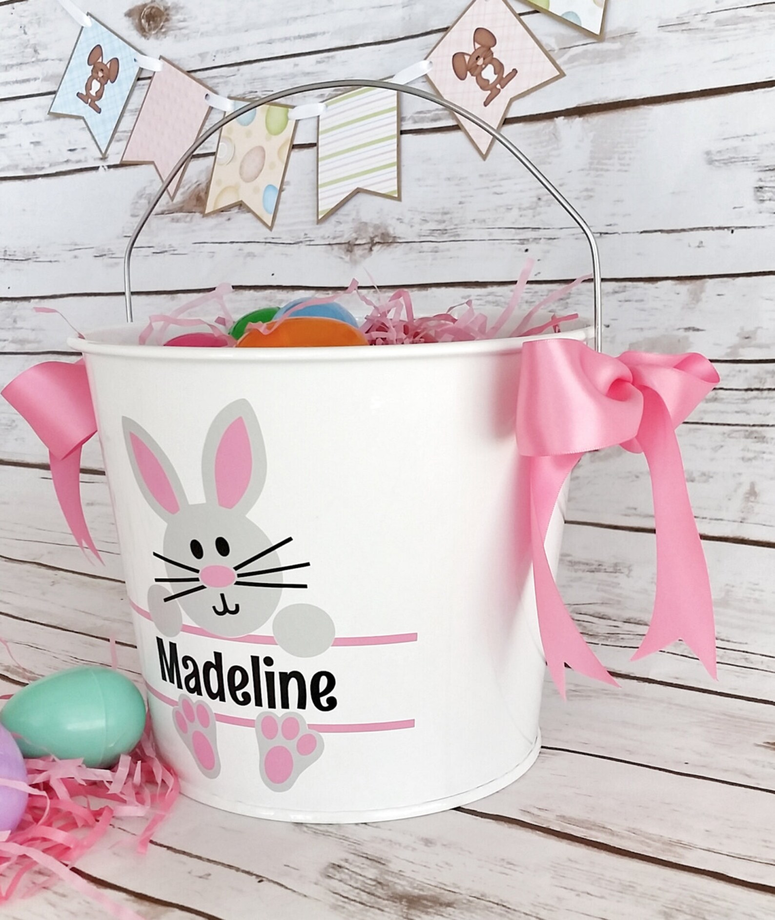 Personalized Easter Bucket Bunny bucket Easter Pail Etsy