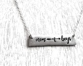 Sterling Silver 1 or 2 Sided Mom of boys Make your Own Custom Handwriting Jewelry Necklace, Fingerprint Heart Name Silver, Gold, Rose Gold