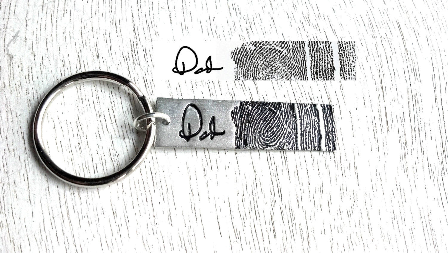 Silver Gold Military Stainless Steel Dog Tag Key Chain Thumbprint Key ...