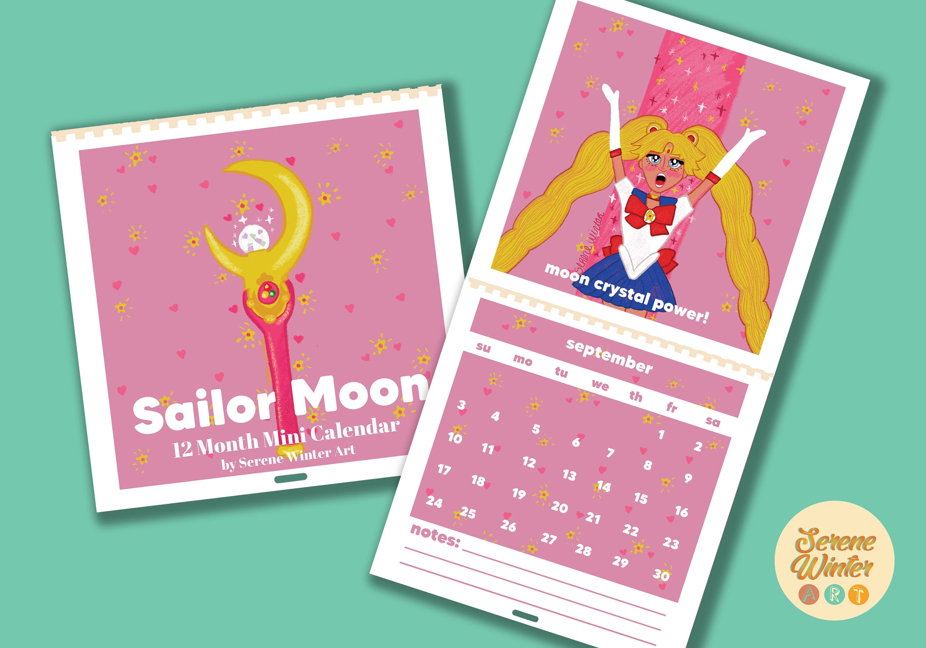 sailor-moon-illustrated-mini-calendar-etsy