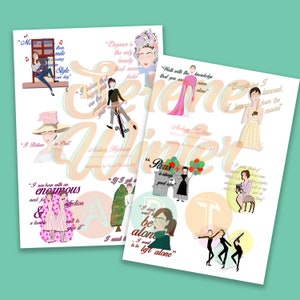 Audrey Hepburn Mini Sticker Sheets - Memorable Quotes Edition