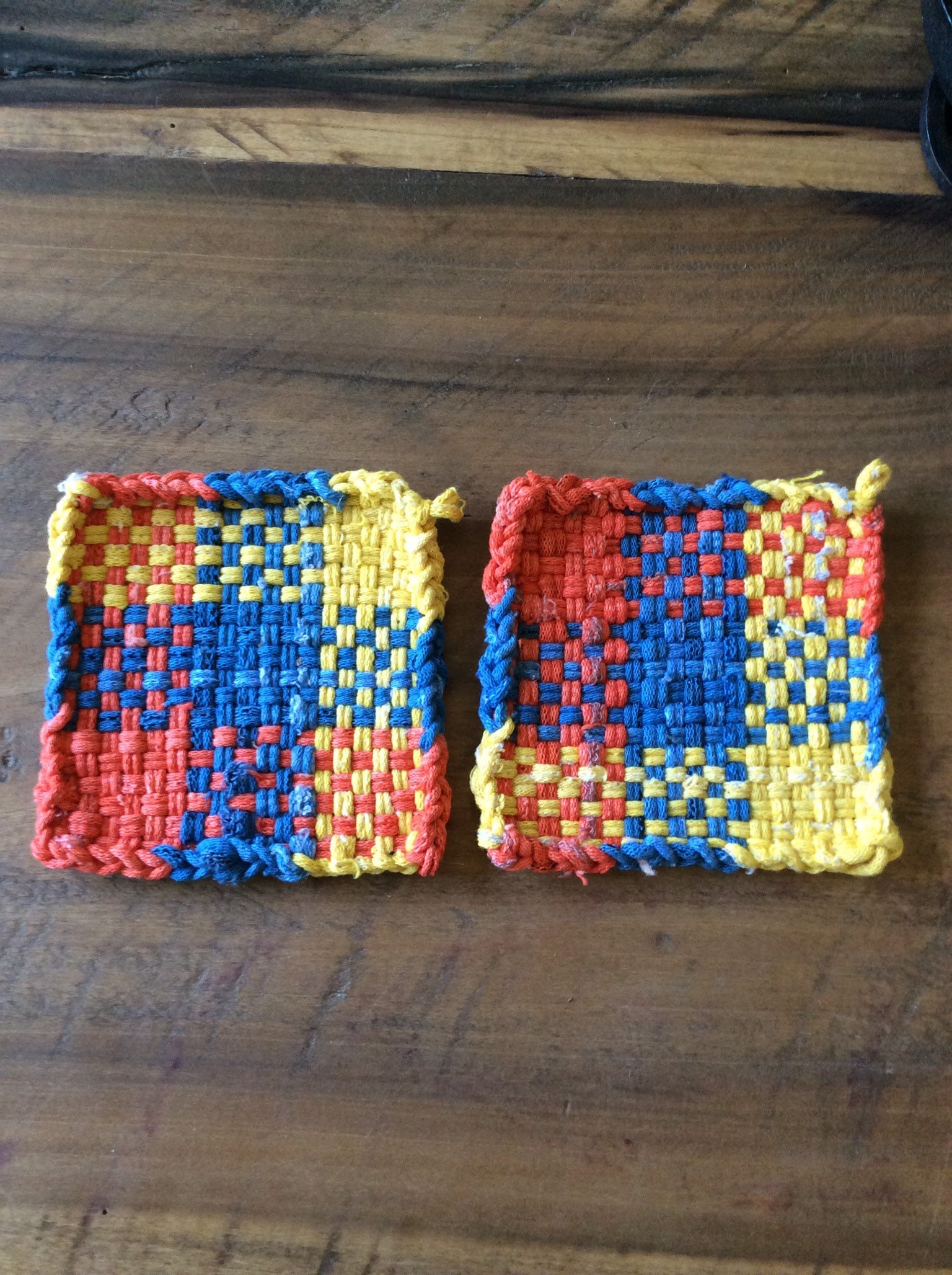 Heavy duty woven potholder set. Kids potholders. Cabin Etsy