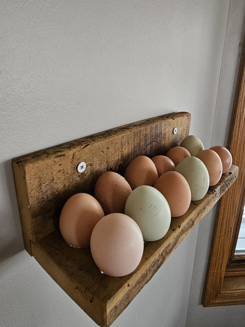 Egg Rack Rustic Rustic Wooden Wall-mounted Egg Holder for Dozens of Eggs - Etsy