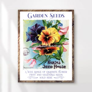 Tuinieren bloemzaden vintage reclame kunst print poster muur foto antieke stijl geïllustreerd bloemen decor A4 A3 A2 A1 GEDRUKT ELKE MAAT