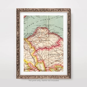 East LOTHIAN Haddington County MAP Chart Art PRINT Escocia Escocés Vintage Cartel Antiguo Imagen A4 A3 A2 8x10 12x16 16x20 pulgadas