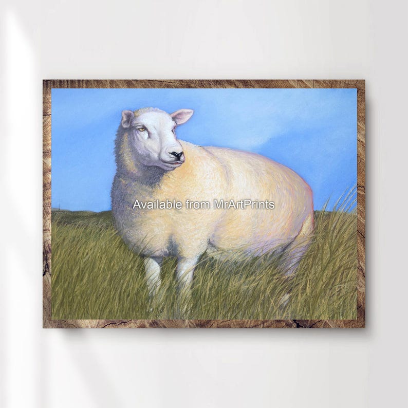 Vintage Sheep Painting Art Print, Farmhouse Rustic Decor - Etsy