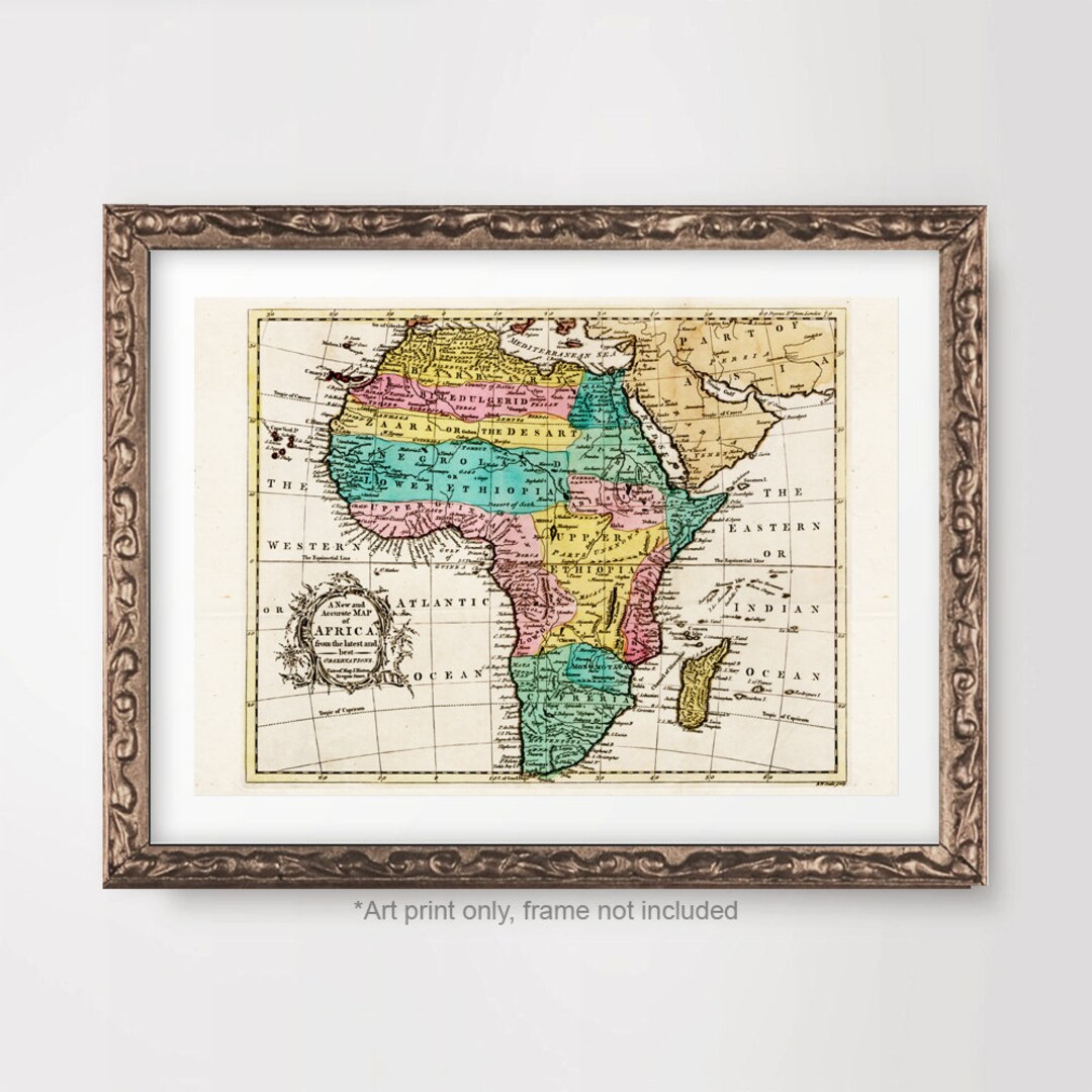 AFRICA Map ART PRINT Vintage Antique Historical Poster Wall - Etsy
