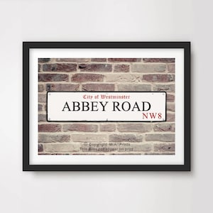 ABBEY ROAD Art PRINT Famous Street London Road Sign Poster Wall Picture Home Decor A4 A3 A2 (10 Sizes)
