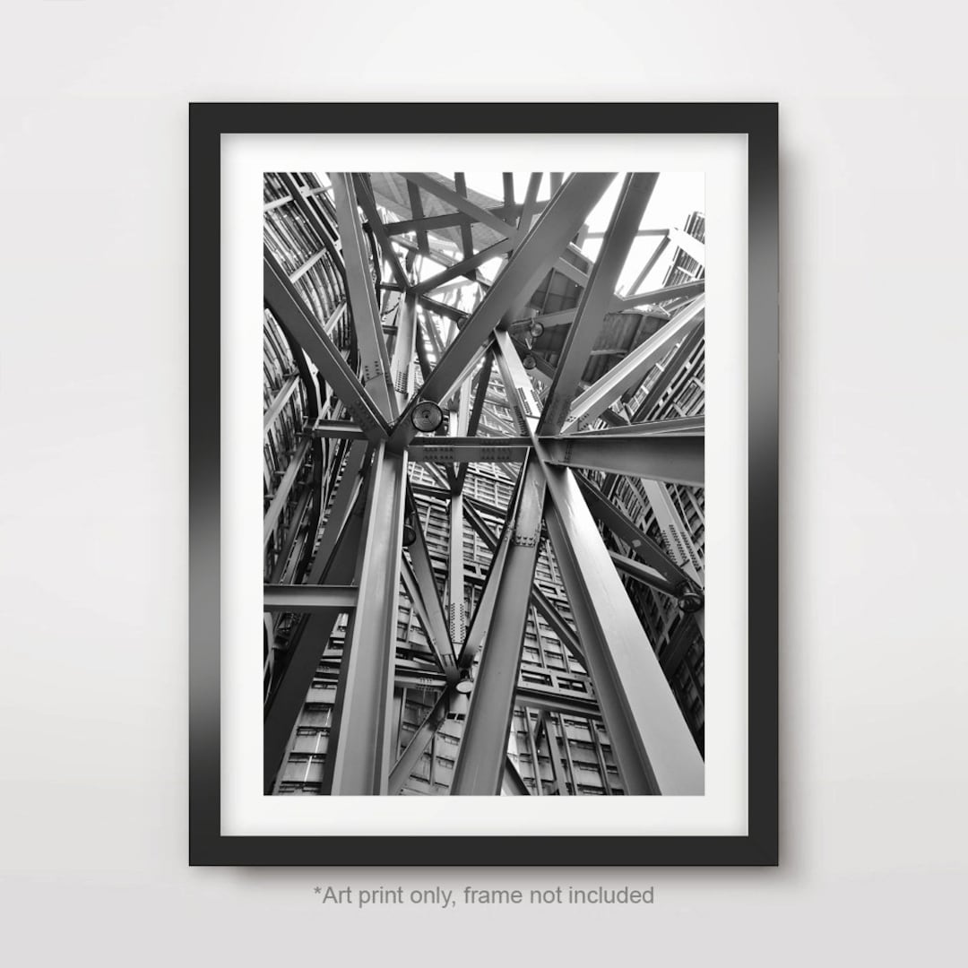 INDUSTRIAL Architecture Black and White ART PRINT Photography