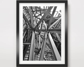 INDUSTRIE Architektur schwarz weiß KUNSTDRUCK Fotografie Foto Poster Wandbild Home Decor Interior Design A4 A3 A2 (10 Größen)