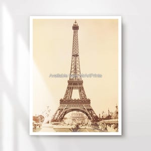 Sepia Eiffel Tower Art Print Poster Wall Picture Warm Neutral Tones Colours Vintage Decor A4 A3 A2 A1 Small Extra Large PRINTED ANY SIZE