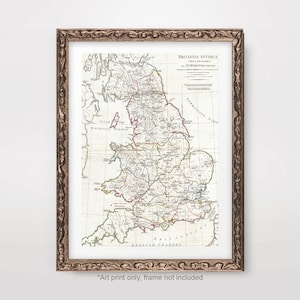 ROMEINS Groot-Brittannië Oude Rome Uk KAART Kaart Art PRINT Vintage Britse Poster Muur A4 A3 A2 8x10 12x16 16x20 inch