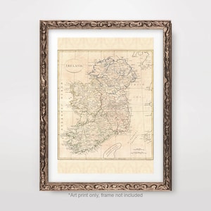 アイルランド アイルランド国地図チャート アートプリント 1799年 ヴィンテージ アンティーク ポスター 壁掛け 絵 ホームデコレーション A4 A3 A2 8x10 12x16 16 x 20 インチ