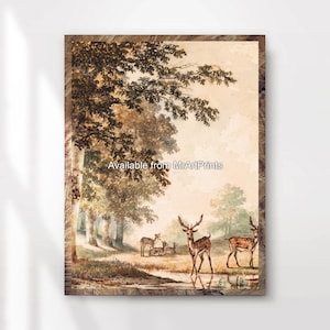 Stag Woodland Forest Illustration Painting Art Print Poster Wildlife Wall Picture Animal Decor A4 A3 A2 A1 Small Big Large PRINTED ANY SIZE
