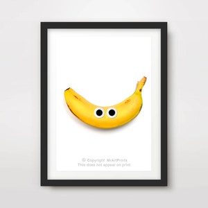 Bonita cocina fruta banana ARTE IMPRIMIR cartel comedor comedor pared imagen brillante colorido colorido decoración del hogar A4 A3 A2 (10 tamaños)