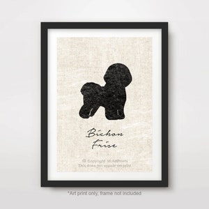 Bichon Frise ART PRINT Dog Breed Silhouette Portrait Poster Wall Picture Home Decor Pet Owner Gift A4 A3 A2 (10 Sizes)