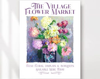 Floral Bouquet Painting Art Print, Flower Market Poster