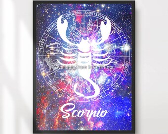 Scorpio Zodiac Art Print: Galaxy Star Sign Poster