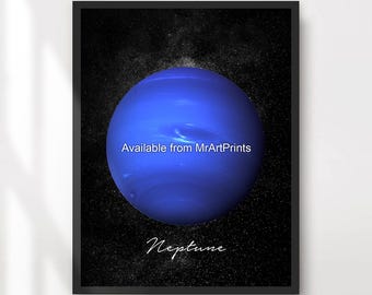 Impression d'art de la planète Neptune : affiche d'astronomie de l'espace extra-atmosphérique